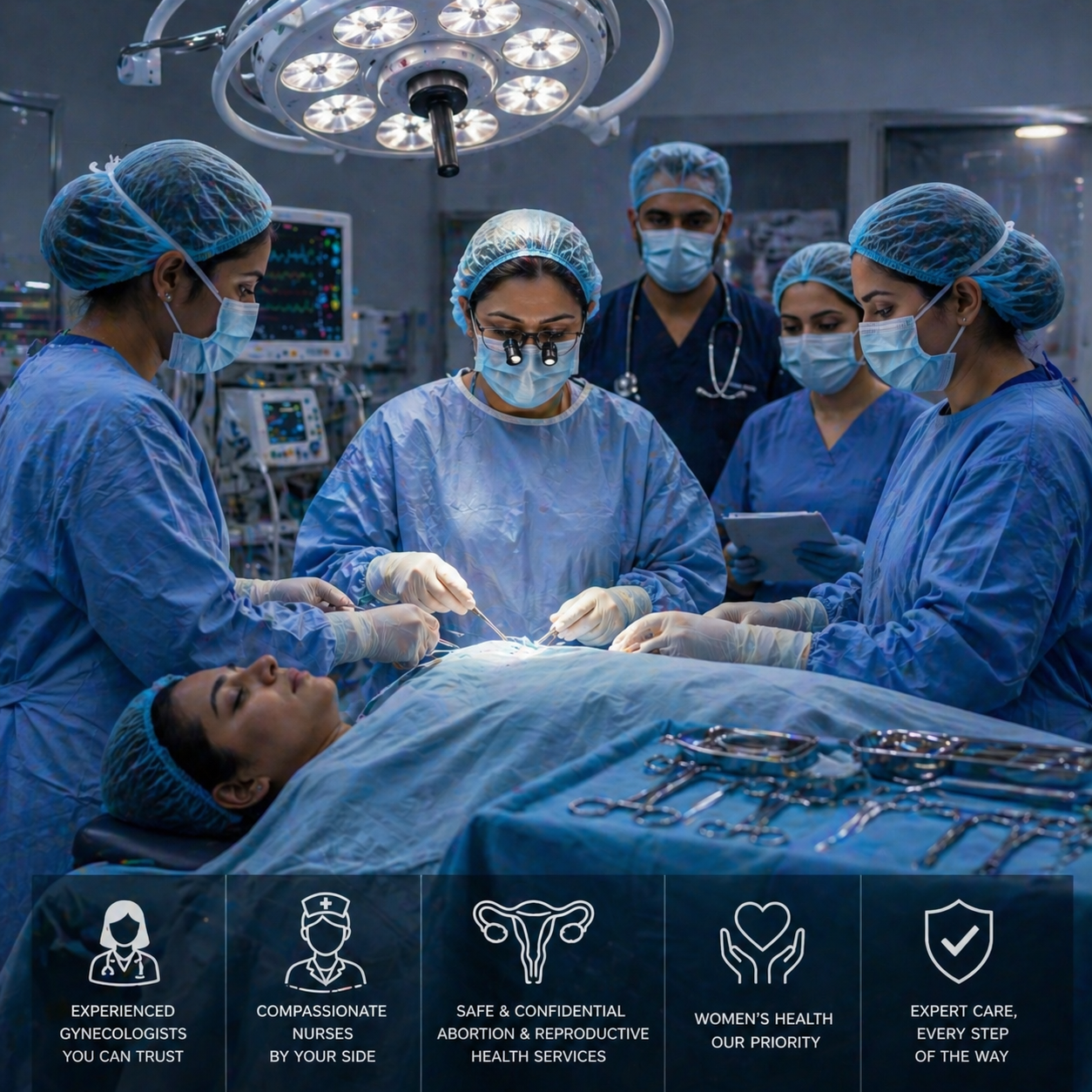 Dr Remy Mediclinic Abu Dhabi medical team — experienced gynecologists and nurses ready to help with abortion and reproductive health services